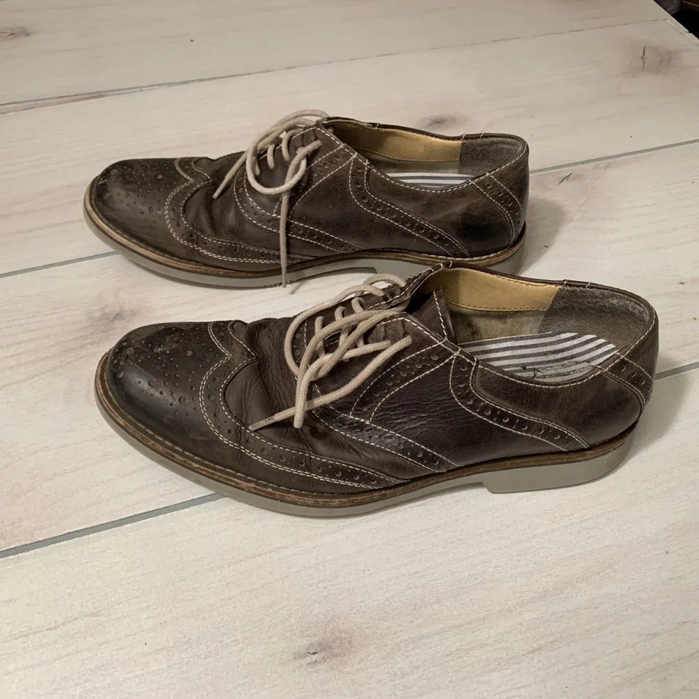 mens 7.5 bass & co oxfords‎ brown